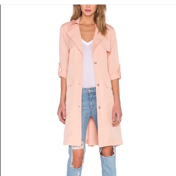 Revolve- Lovers + Friends Women's Peach Trench Coat - Picture 1 of 1